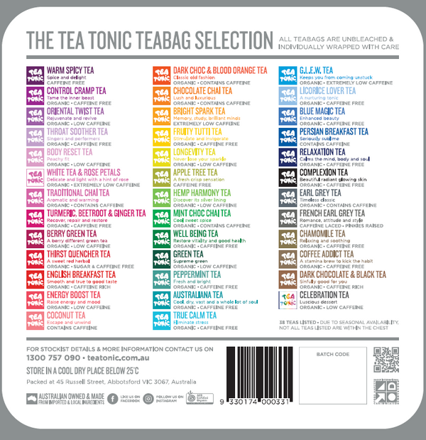 Mini Tea Chest  - Gourmet Tin - 1 Teabag of Complete Tea Range