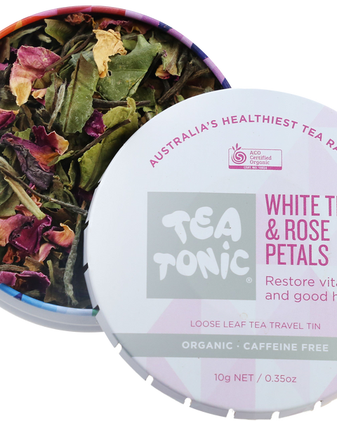White Tea & Rose Petals Tea - Travel Tin Loose Leaf