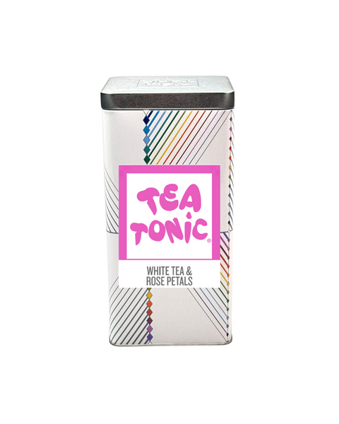 TALL TIN WHITE TEA  & ROSE PETALS- 50 TEABAGS