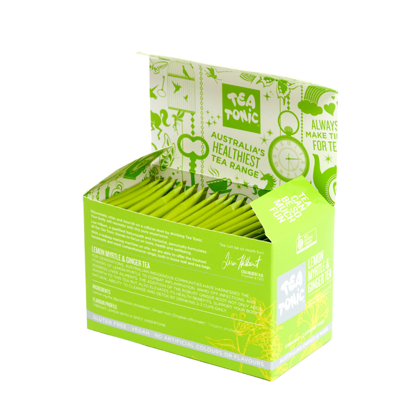 Lemon Myrtle & Ginger Tea -  20 Teabags Box Organic