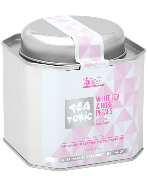 White Tea & Rose Petals 85g - Tin Loose Leaf Organic