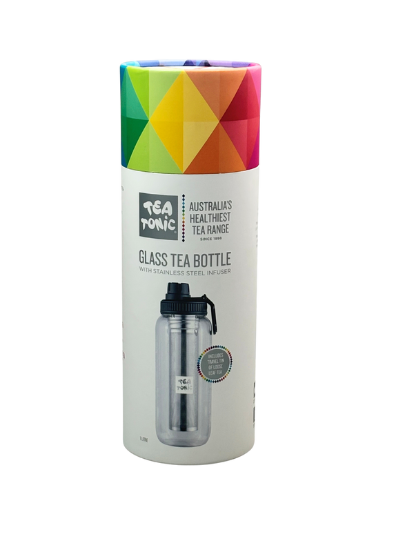 Glass Tea Bottle 1L - TURMERIC BEETROOT & GINGER TEA