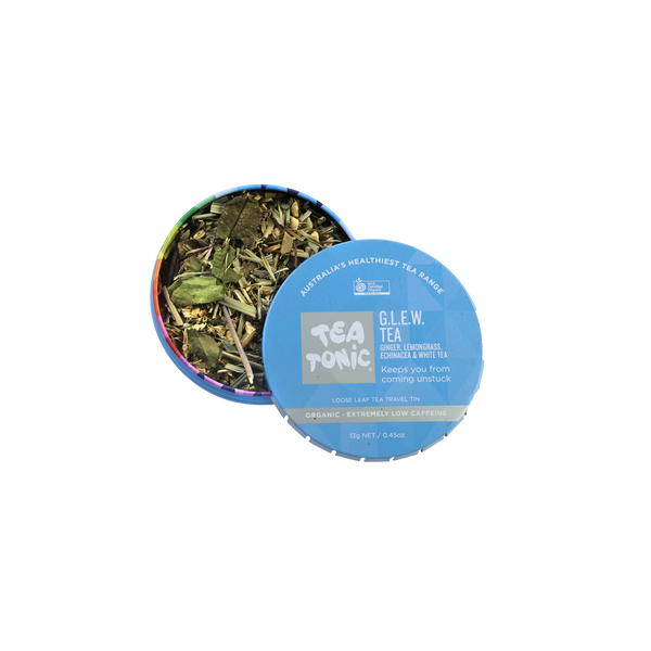 GLEW (Ginger, Lemongrass, Echinacea, White Tea) Tea - Travel Tin  Loose Leaf Tea