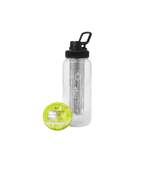 Glass Tea Bottle 1L - BREATHE EASY TEA