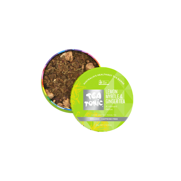 Lemon Myrtle and Ginger Tea - Travel Tin Loose Leaf Tea Organic