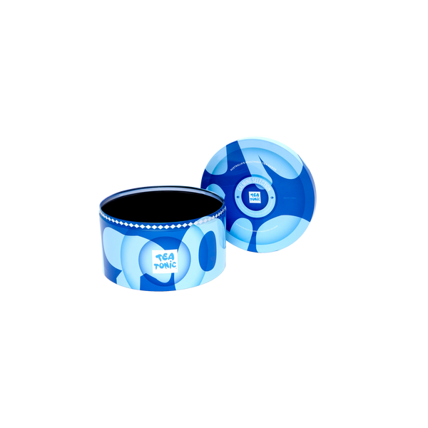 Calming Selection Round Tin - 40 Calming Gourmet Tea + Mini Tin of Sparkling Rosebuds