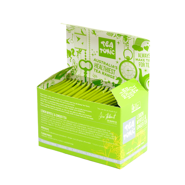 Lemon Myrtle and Ginger Tea -  20 Teabags Box Organic