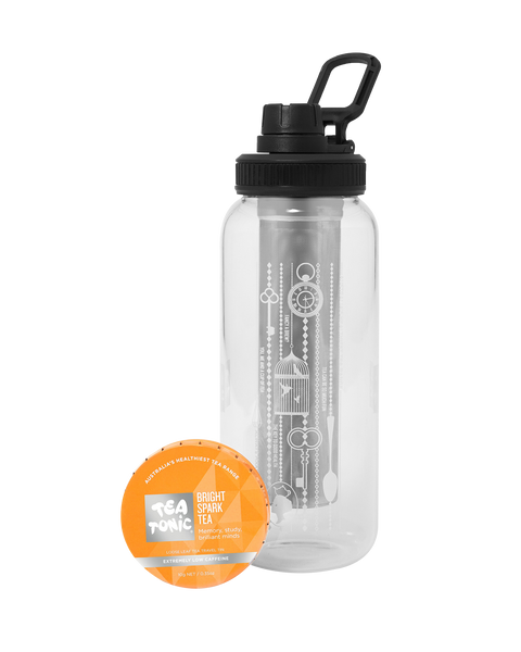 Glass Tea Bottle 1L - Bright Spark Tea