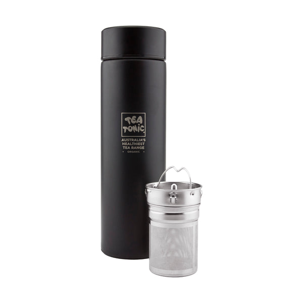 Thermal Tea Bottle with Infuser 450ml - Black