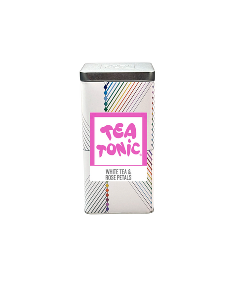 TALL TIN WHITE TEA  & ROSE PETALS- 50 TEABAGS