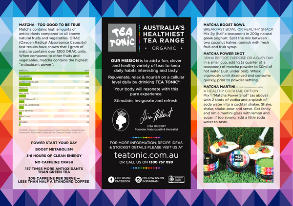 tea tonic matcha range info